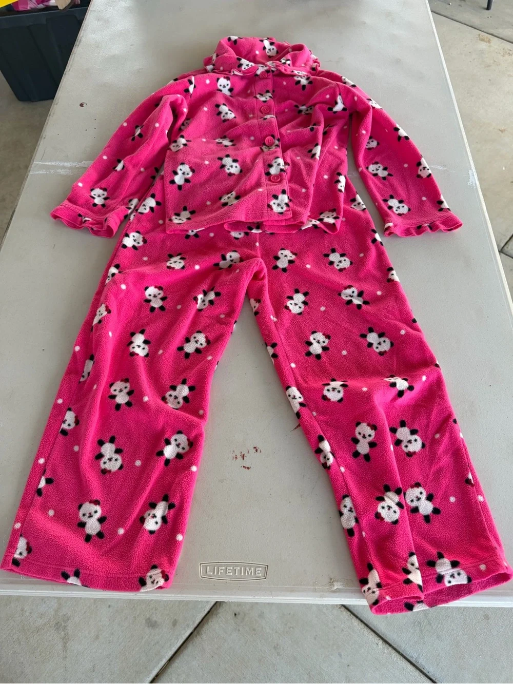 Gymboree Hot Pink Panda Fleece Pajama Set